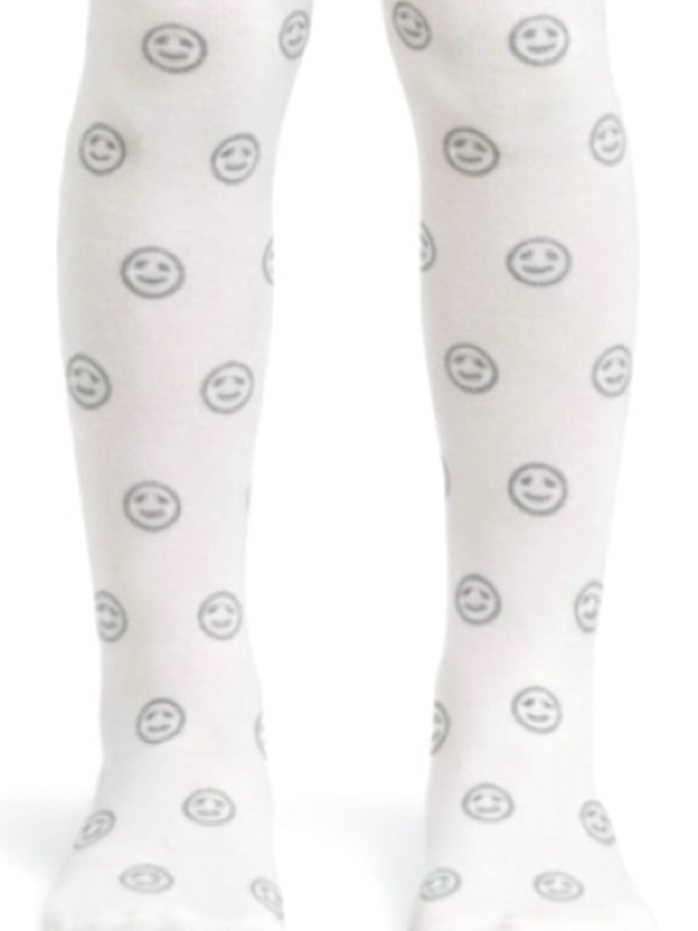 Cat & Jack NWT White Footed Tights Sparkling Smiley Face Design